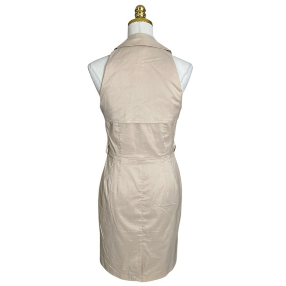 Ann Taylor Women’s Beige Khaki Sheath Sleeveless Collared Fitted Dress Size 4 - Picture 5 of 11